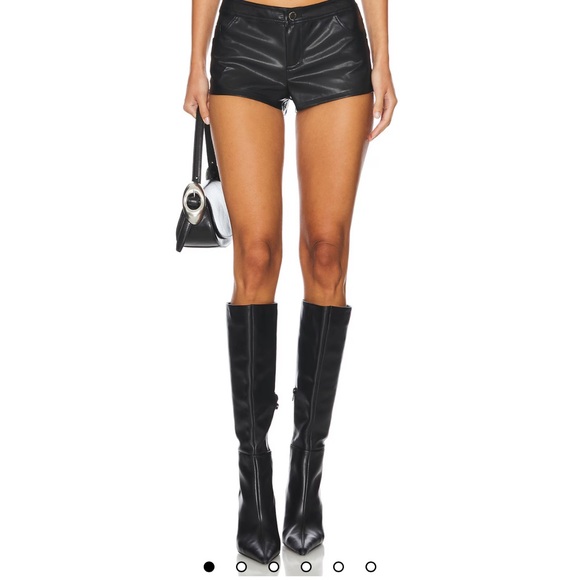 superdown Black Faux Leather Shorts - Picture 4 of 4